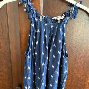 Rebecca Taylor silk spaghetti strap top hearts